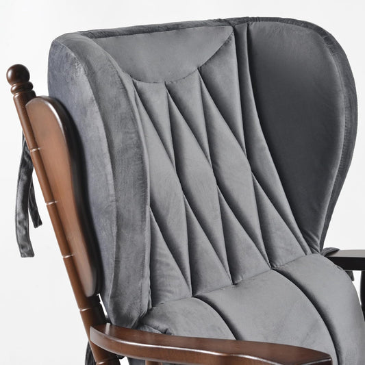 Comfort Deluxe Glider Chair and Ottoman Set (Silver)