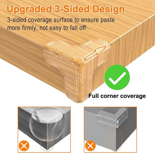 Corner Protector Baby Large 1.6inch,12Pcs Baby Proofing Table Corner Protectors,T Shape Corner Protectors for Furniture with Strong Adhesion