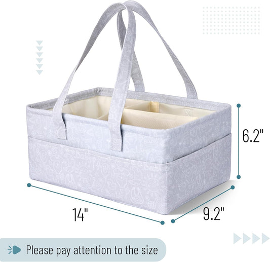 Mr. Pen- Baby Diaper Caddy Organizer, Pink with Star Pattern, Portable Car Caddy for Changing Table and Nursery