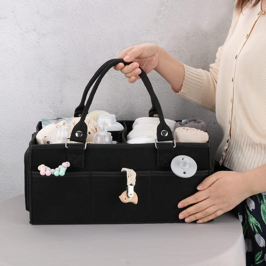 Baby Diaper Caddy Organizer for Boy or Girl Large Nursery Storage Bin Basket Portable Holder Tote Bag for Changing Table and Car Baby Shower Gifts Newborn Essentials Stuff Registry Must Haves Item