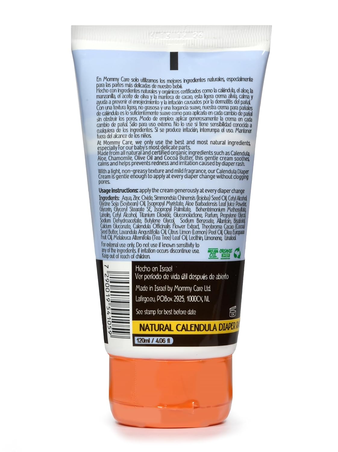 Mommy Care Organic Baby Diaper Rash Cream – Natural Calendula Diaper Cream, Gentle & Soothing Barrier Paste for Newborns, Infants & Toddlers, Prevents & Relieves Rash, 80ml / 2.7 fl oz