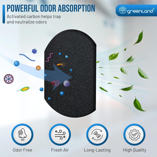 Greenland® 12-Pack Carbon Filter Refills Compatible with Ubbi® Diaper Pail – Activated Charcoal Odor Absorbing Pads, Long-Lasting Deodorizer Replacement for Ubbi Steel Diaper Pail