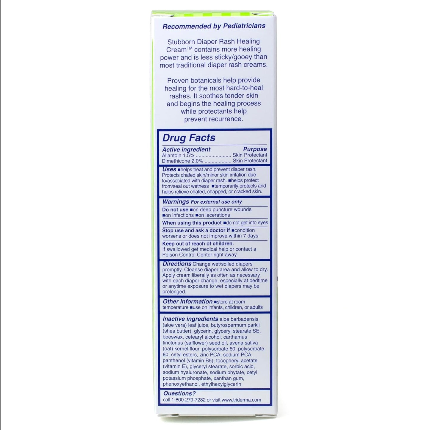 TriDerma MD Baby Stubborn Diaper Rash Relief Cream, Healing for Hard-to-Heal Diaper Rash, Treat and Prevent Diaper Rash and Seal Out Wetness, Non-Greasy Diaper Rash Ointment 4.0 Ounce