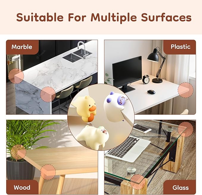 Corner Protectors Guards 4-Pack Soft Edge Guards Adhesive Furniture Corner Guards Edge Safety Bumpers - Baby Proof Bumper Cushion to Cover Sharp Furniture Table Edges (Cat)