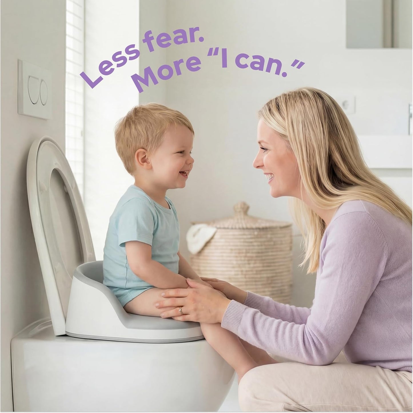 lalalark 3-in-1 Toddler Potty Training Toilet, Baby Potty Training Seat & Step Stool with Seamless TPE Seat, Extended Splash Guard, Easy-Clean Non-Absorbent Chair Toilet Trainer for Home Travels