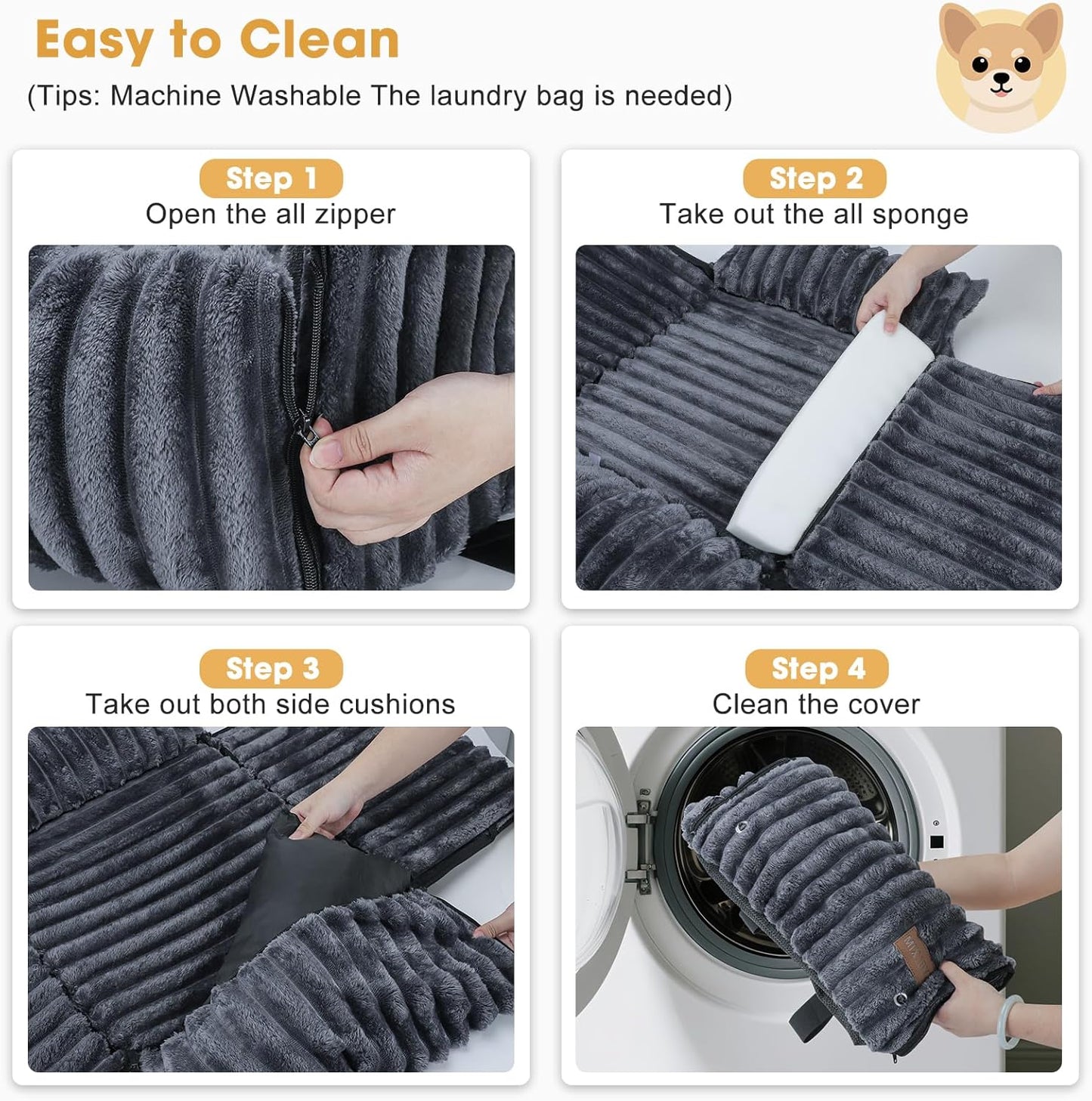 MIXJOY 6-in-1 Dog Car Seat for Small/Medium Dogs up to 25 lbs, Multi-Functional Dog Carrier for Car with Detachable Washable Cover, Pet Travel Bed with Clip-On Safety Leash, Beige