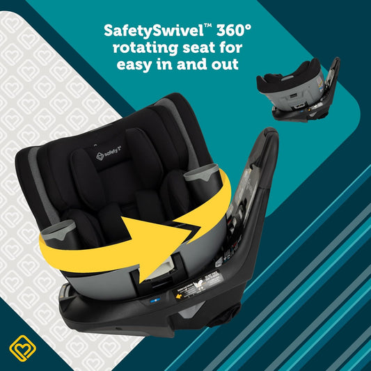 Safety 1ˢᵗ® Turn and Go 360° Rotating All-in-One Convertible Car Seat, Black Beauty