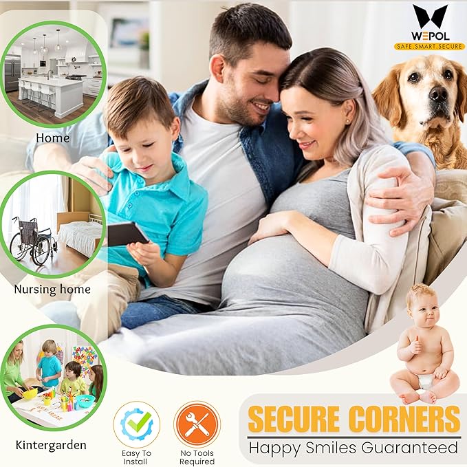 Soft Foam Corner Protectors for Baby, Bed Frame Corner Guards, Sharp Edge Desk Furniture Safety Cover Bumpers for Kids, 3M Adhesive Pre-Taped Rubber Padding Cushion (Coffee Brown, 4 Pack)