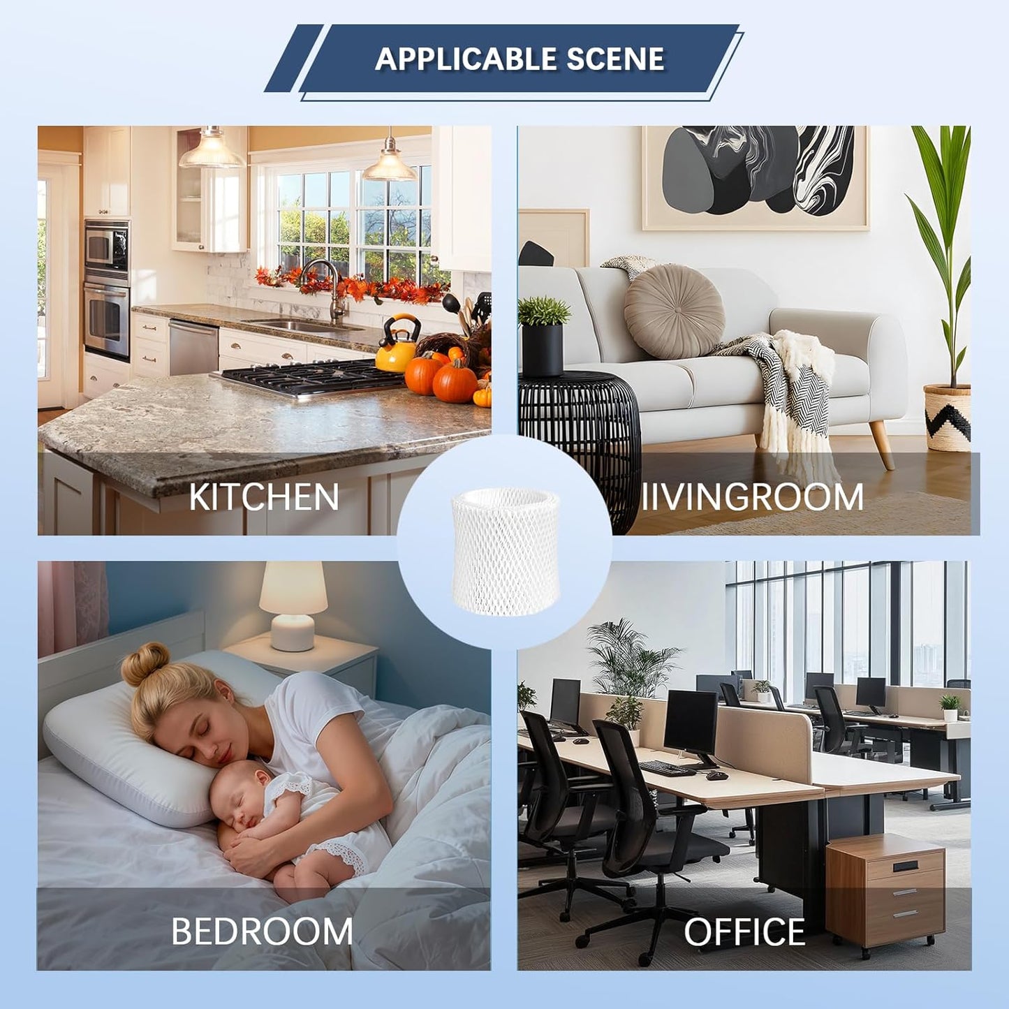 4 Pack Bedside Humidifier Filters Replacement Compatible with Canopy Bedside and Nursery Humidifiers(NOT for Canopy Plus Humidifier)
