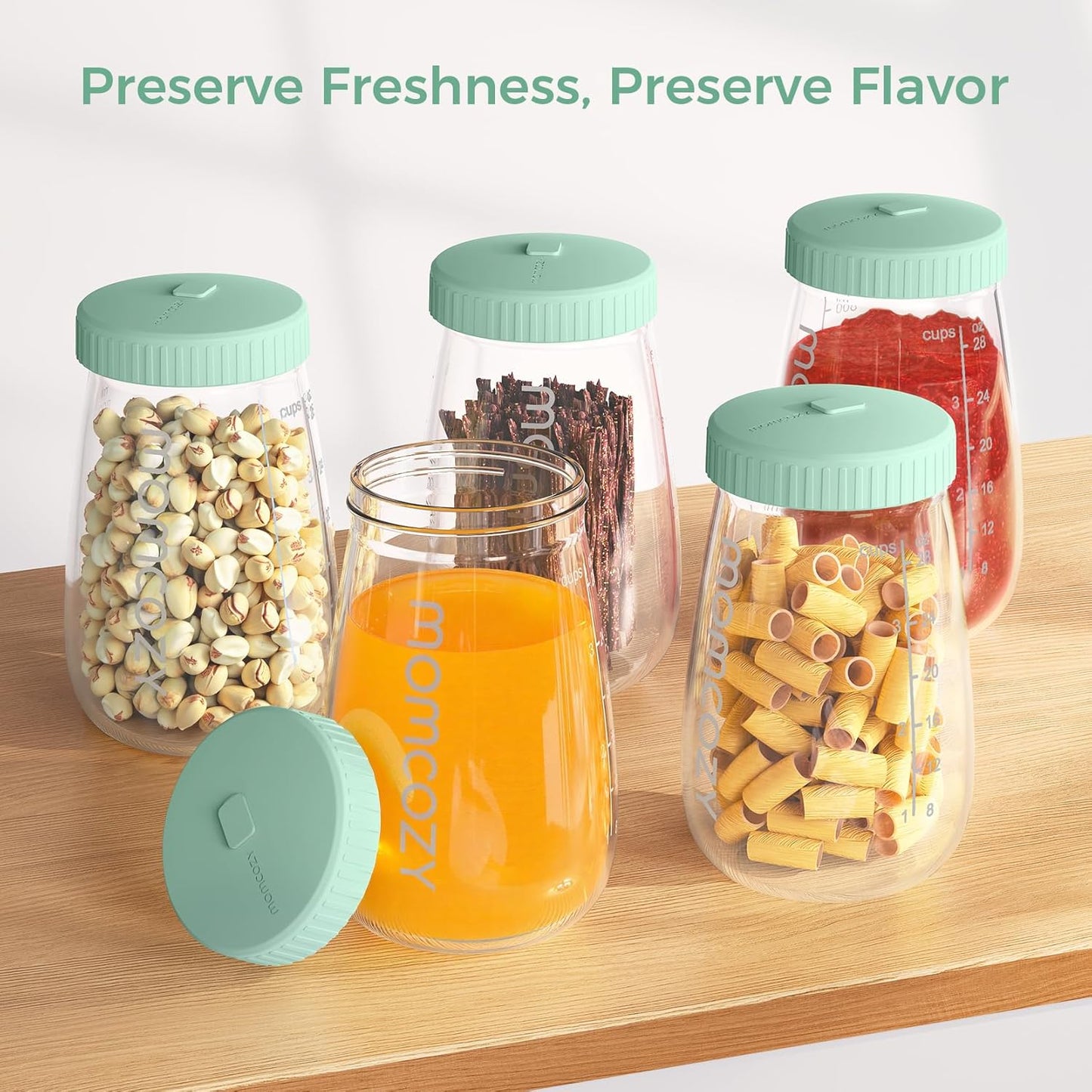 Momcozy Breast Milk Pitcher, Resistant to Heat and Cold Abrupt Temp Swings, No Leak Glass Breast Milk Fridge Storage Container with Wide Mouth, Fast Baby Formula Maker, Green