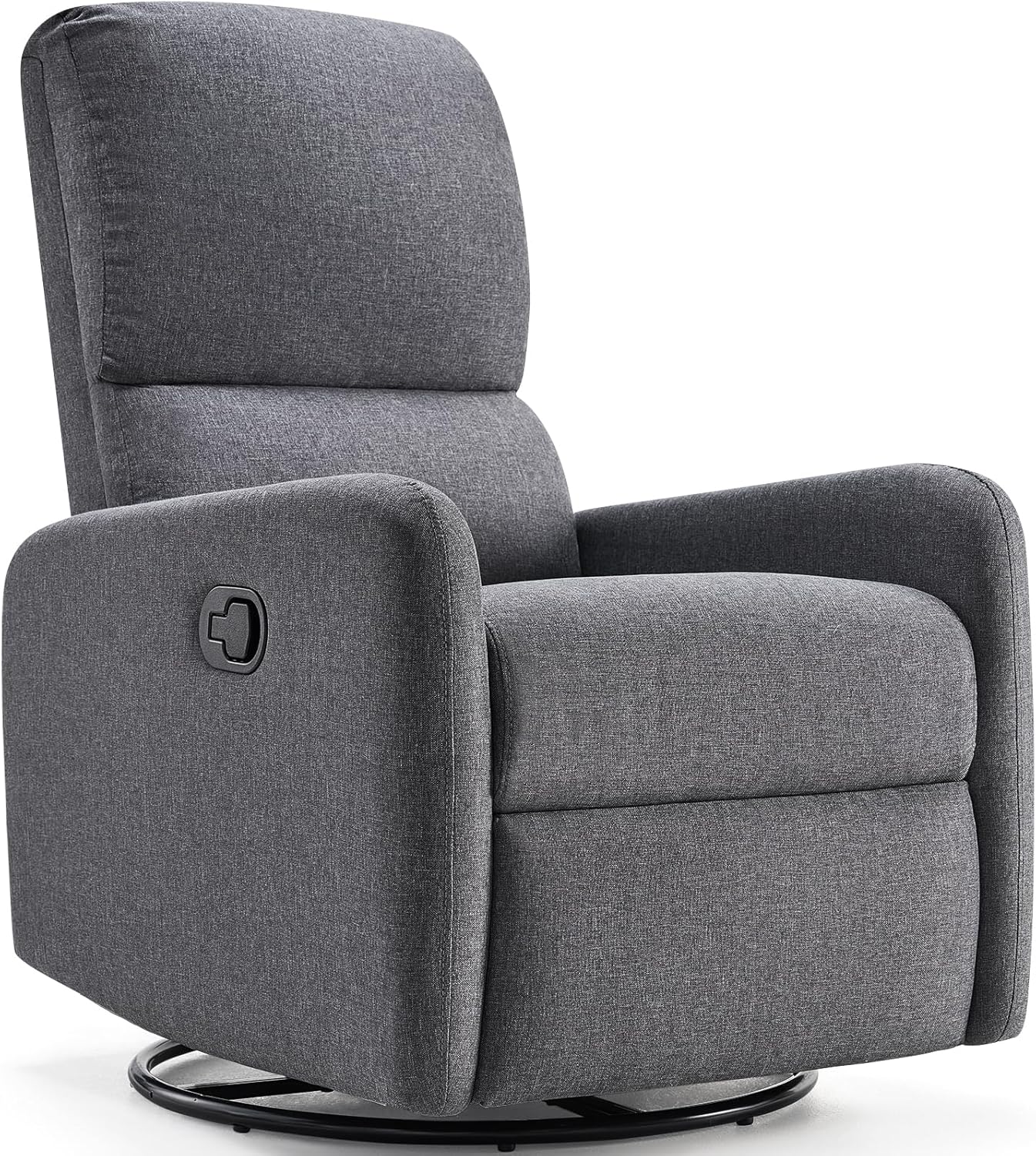 Jocisland Nursery Glider Chairs, Swivel Rocking Chair, Massage Rocker Recliner with High Back for Living Room Bedroom, Comfy Upholstered Modern Nursing Reclining Single Sofa, White Teddy