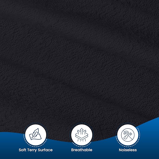 Queen Size Mattress Protector Waterproof, Premium 200 GSM Terry Mattress Cover, Soft & Breathable Bed Cover, Fitted Sheet Style Stretchable Deep Pockets 17" by Utopia Bedding (Black)