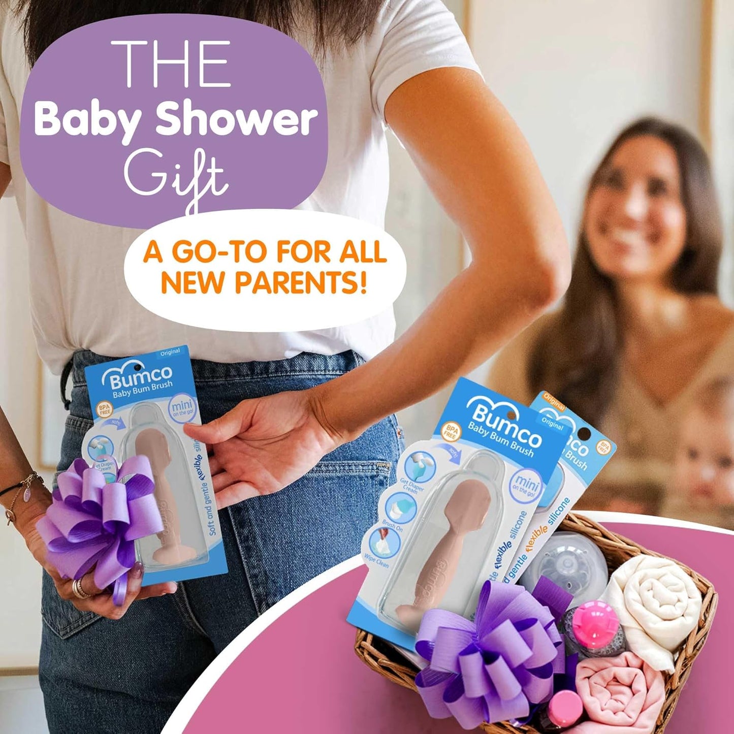Bumco Diaper Cream Spatula - BPA-Free Diaper Bag Essentials, Soft Butt Spatula Baby, Mom-Invented Butt Paste Spatula, Bumco Diaper Cream Spatula, Flexible Diaper Cream Applicator, Baby Bum Brush