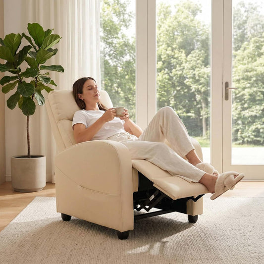 Sweetcrispy Recliner Chair, 360 Swivel Rocker Chair for Adults, Glider Rocker Recliners, Nursery Chairs for Living Room, High Back, Upholstered Deep Seat, Classical Brown