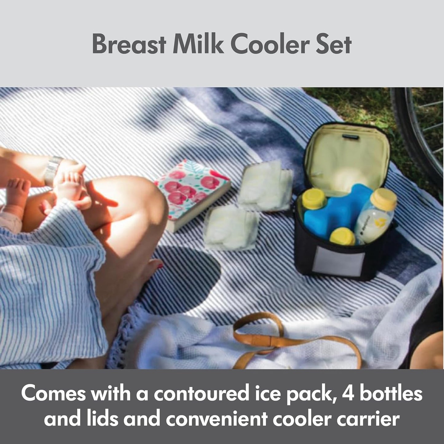 Medela Breast Milk Storage & Cooler Gift Set Made Without BPA, with Bottles, Storage Bags, Microwave Sterilizer Bags, and Cooler Bag with Ice Pack