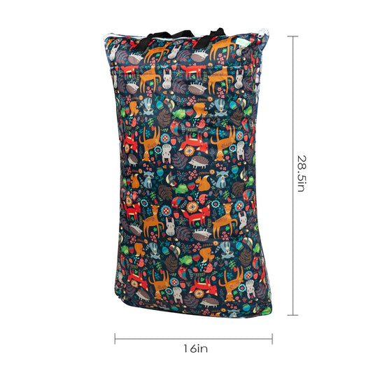 wegreeco Reusable Hanging Wet Dry Cloth Diaper Bag (Grey Leaf, Grey)