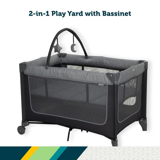 Safety 1st Basic 2-in-1 Play Yard with Bassinet, Gray