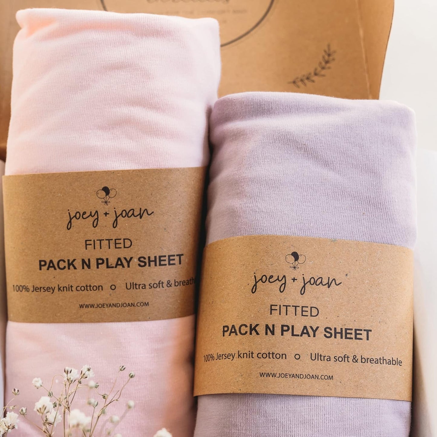 Pack and Play Sheets Fitted – Compatible with Graco Pack n Play Playard Crib and Other 27 x 39 Inch Playpen Mattress – Snuggly Soft 100% Jersey Cotton – Dusty Blue + Navy – 2 Pack