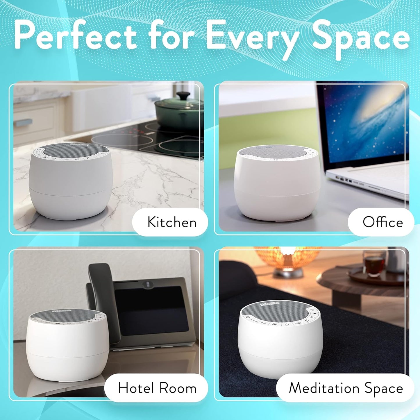 Serene Evolution White Noise Machine with 60 Soothing Sounds - Sound Machine for Adults and Baby - Noise Cancelling Sleep Music Device with Remote Control - Ideal for Office Privacy - Black
