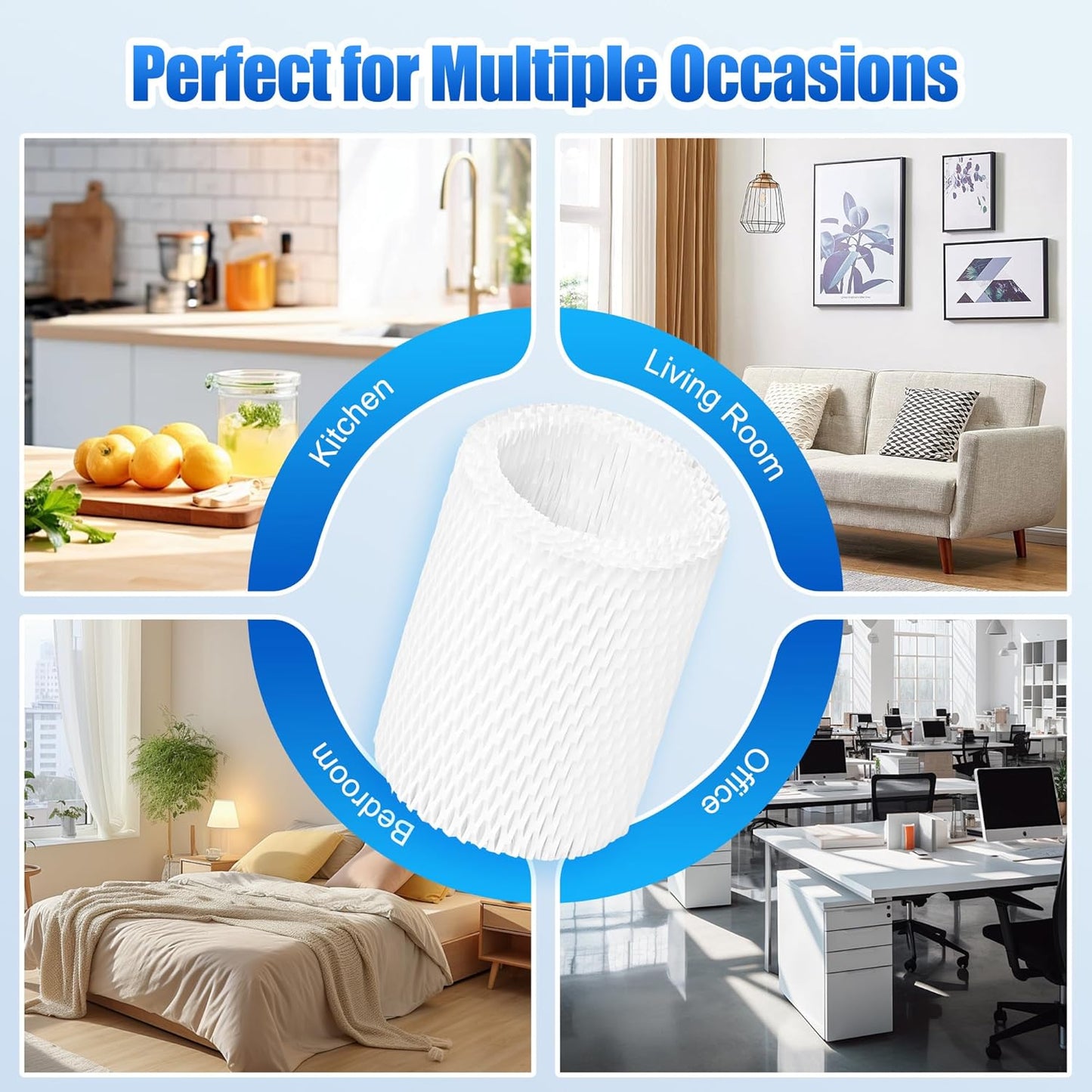 4 Pack Upgraded Replacement Wick Filters Compatible with Canopy Bedside & Nursery Humidifiers, Humidifier Wicking Filter Lasts Up to 6 Weeks