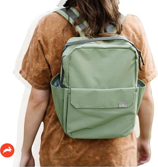 RED ROVR Mini Roo Lightweight Backpack | 6 pockets for everyday essentials (Moss)