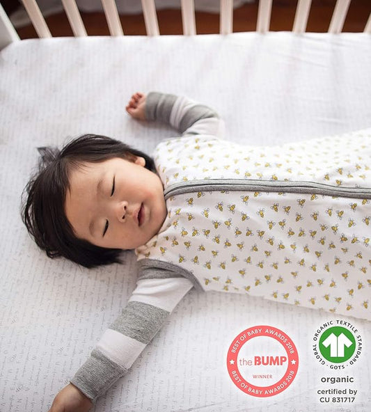 Burt's Bees Baby Essential Organic Cotton Fitted Crib Sheet, Breathable for Boy Girl Standard Crib & Toddler Mattresses