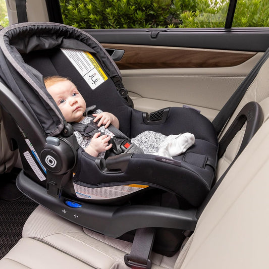 Diono LiteClik 30 R SafePlus Infant Car Seat and Base, Rear-Facing for Infants 4-30lbs, SafePlus Engineering, with Infant Insert, UPF 50+ Sunshade (Black)