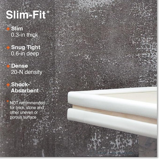 Roving Cove Slimfit Corner Edge Protector for Baby Proofing (Small 18ft Edge 8 Corners), Furniture Safety Bumper Guard, Soft NBR Rubber Foam, 3M Adhesive, Oyster White (Off White)