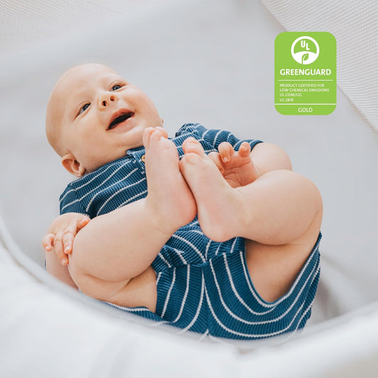 Chicco Alfa Lite Nest Lightweight Travel Playard with Zip-On Bassinet, Portable Baby Crib & Play Yard, Easy Setup, Waterproof Mattress, Includes Carry Bag, Serene/Beige