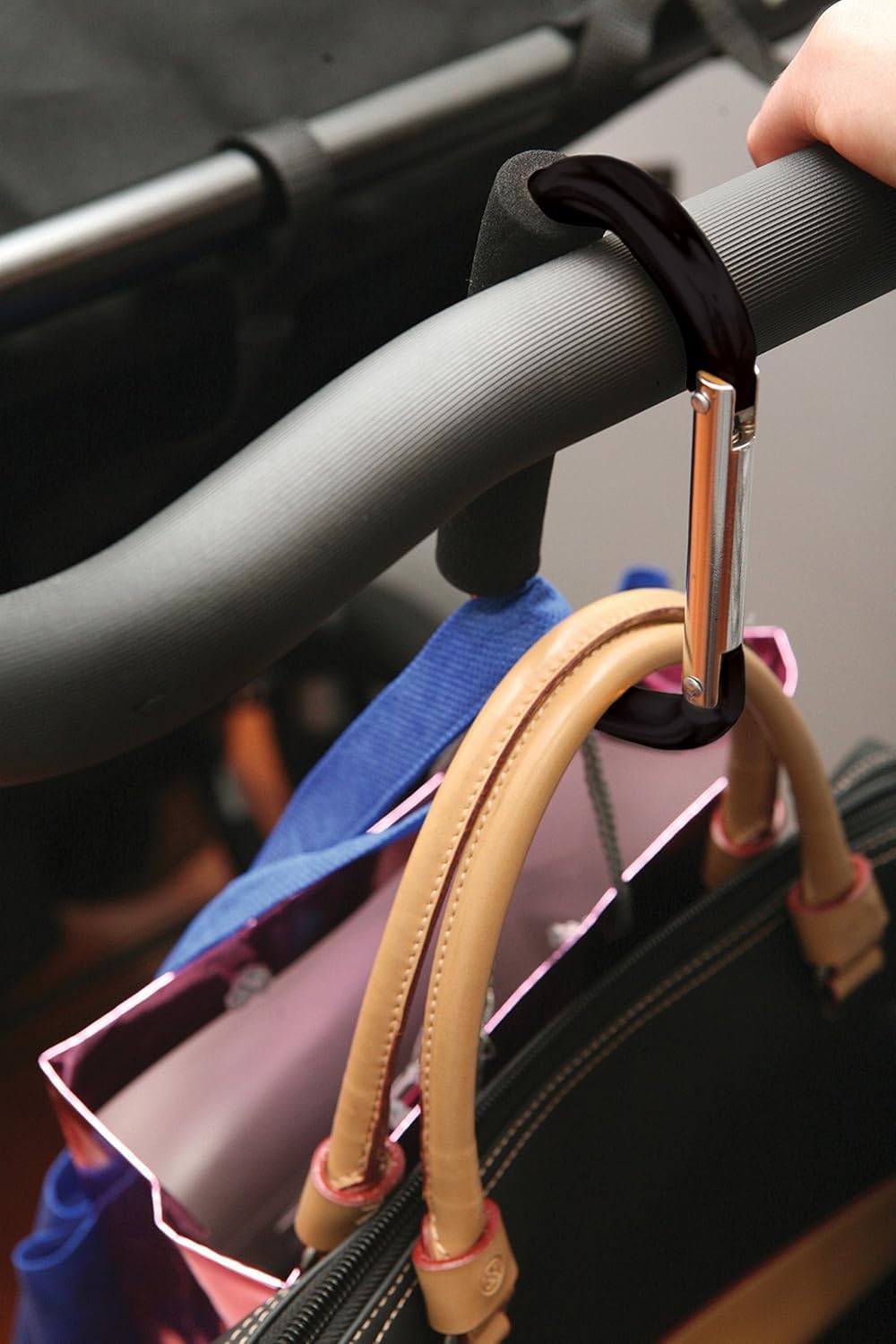 Stroller Carabiner Hook - 2Pack - Stroller Clip Organizer for Purse Shipping Grocery Bag