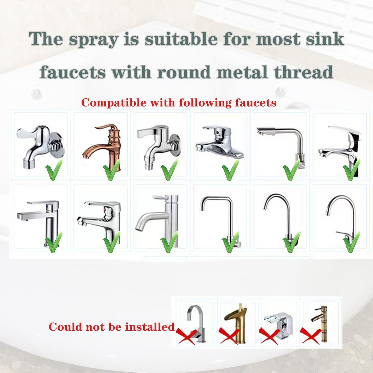 Bathtub Shower Head Sink-Faucet set,Tub faucet spayer attachment with 5 Adapters and 59" Hose for Pet Dog Rinse、 Baby Bath 、Hair washing, ON/OFF Extension for Tub, Utility Sink, Garden and Bathroom