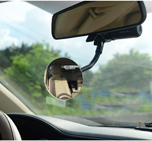 Clip On Amusing Baby Car Mirror, Adjustabe HD Glass Convex Wide Angle Interior Rearview Baby Rear Facing Mirror (Amusing Framed Rectangle, Small, 3.5" X 2.2")