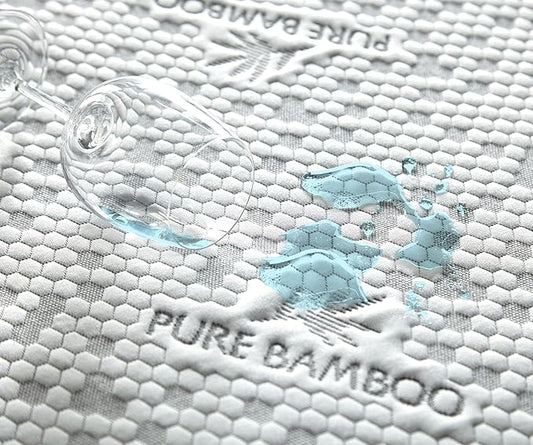 Queen Mattress Protector by PURE BAMBOO, Waterproof, Charcoal Fiber - Viscose Derived from Bamboo Charcoal Fiber, Mattress Cover Protects Against Moisture, Spills, Stains (Queen)