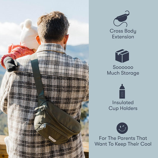 Colugo On-The-Go Stroller Organizer Insert with Zipper, Caddy with Cup Holder, Stroller Accessories for Parents specially designed to fit to your stroller with Non Slip Straps (Dune Zebra)