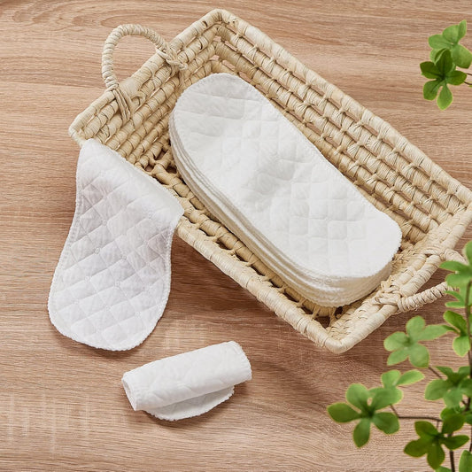 10PCS Three-Layers Cotton Diaper Reusable Solid Casual Infant Baby Cloth Diaper Covers Nappy Liners Insert (Three Layers - S, 30x11cm / 11.81x4.33in)