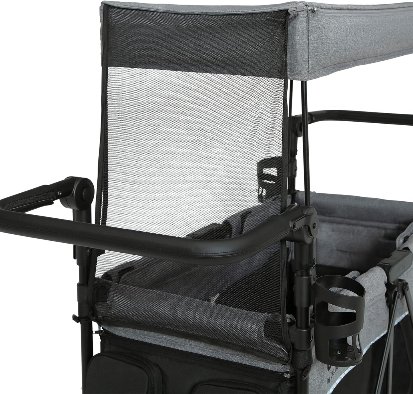 Jeep Aries Stroller Wagon by Delta Children Premium Wagon for 2 Kids with Convertible Seats, Adjustable Push/Pull Handles, Removable Canopy & Flat Fold - Greenguard Gold Certified, Black/Green