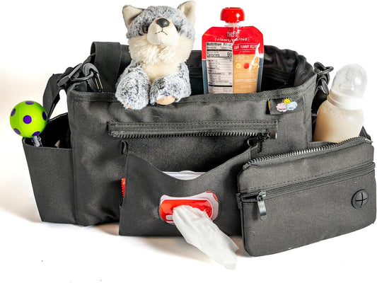 Universal Stroller Organizer - Multifunctional Stroller Caddy With Cup Holders - Non Slip Straps For All Strollers - Easy To Use