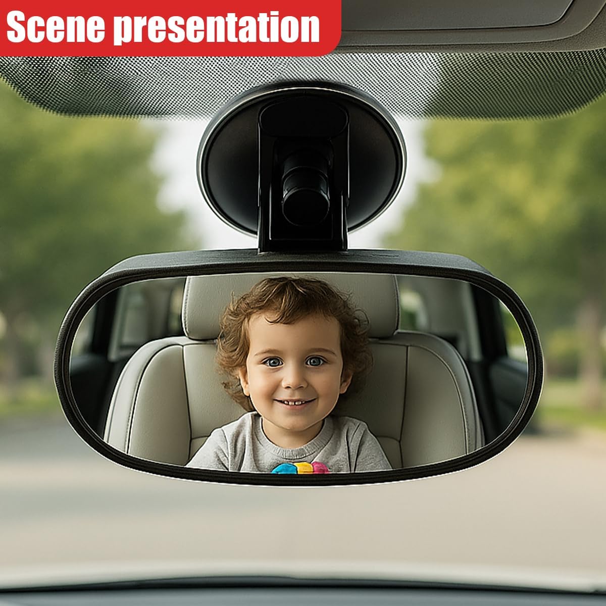 Baby Car Mirror Rear Facing, 360° Adjustable Wide Angle Convex Mirrors, Suction Cup Baby Safety Rearview Mirrors, Universal Car Interior Mirror Accessories for View Backseat Infant(Black)