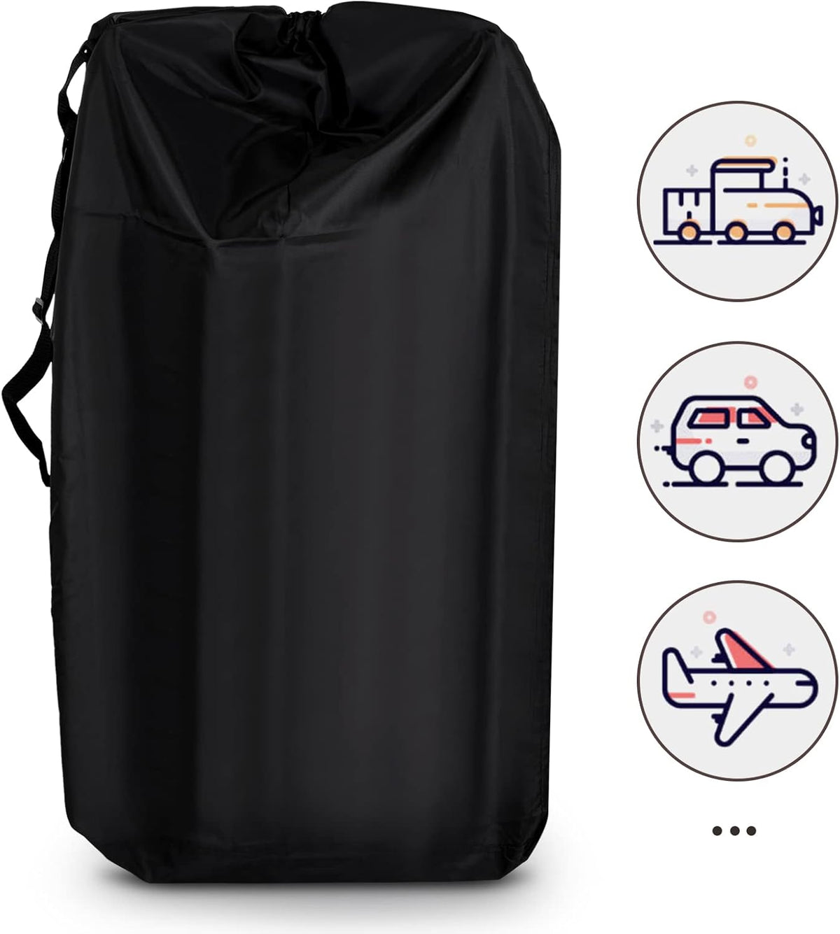 Stroller Bag for Airplane, Gate Check Car Seat Travel Bag, Black