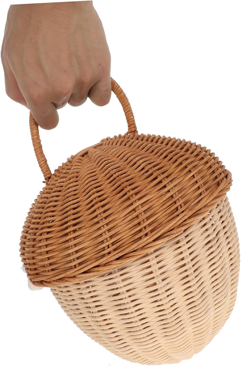 Rustic Rattan Toy Basket with Lid Storage Bin for Boys and Girls Boys and Girls Organizing Basket