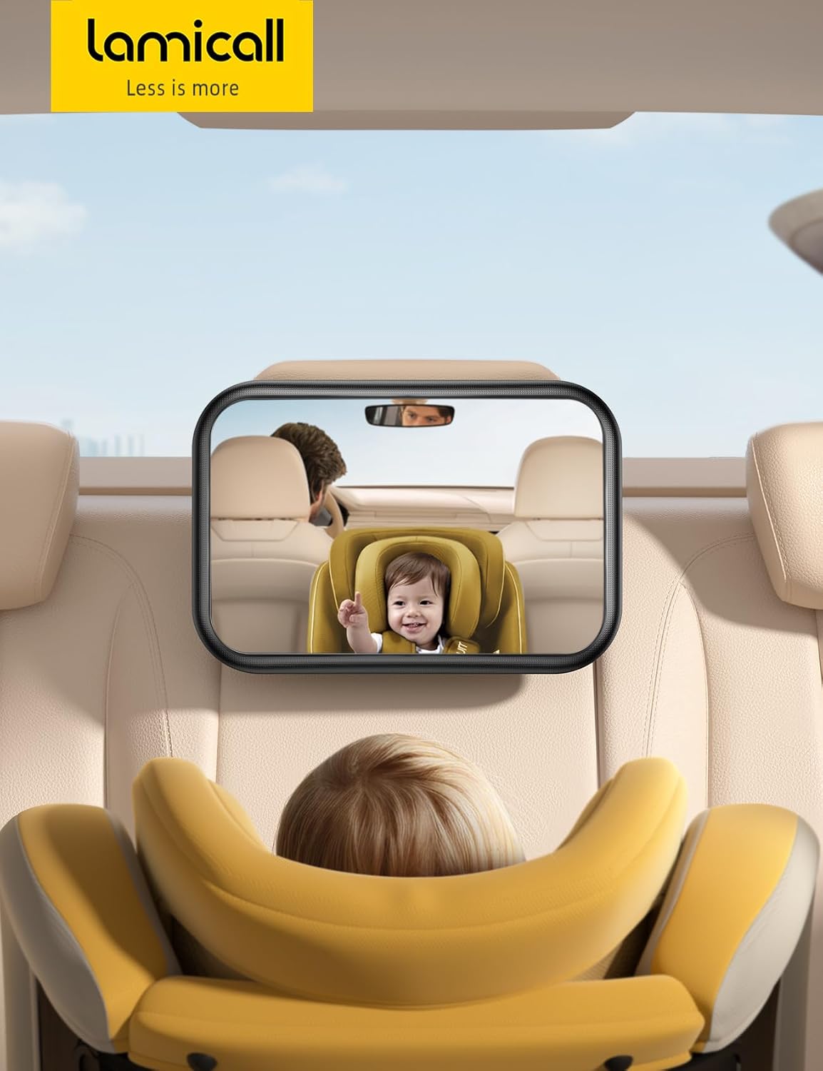 Backseat Baby Car Mirror, Safe Never Shake & Fall, Wide Clear View