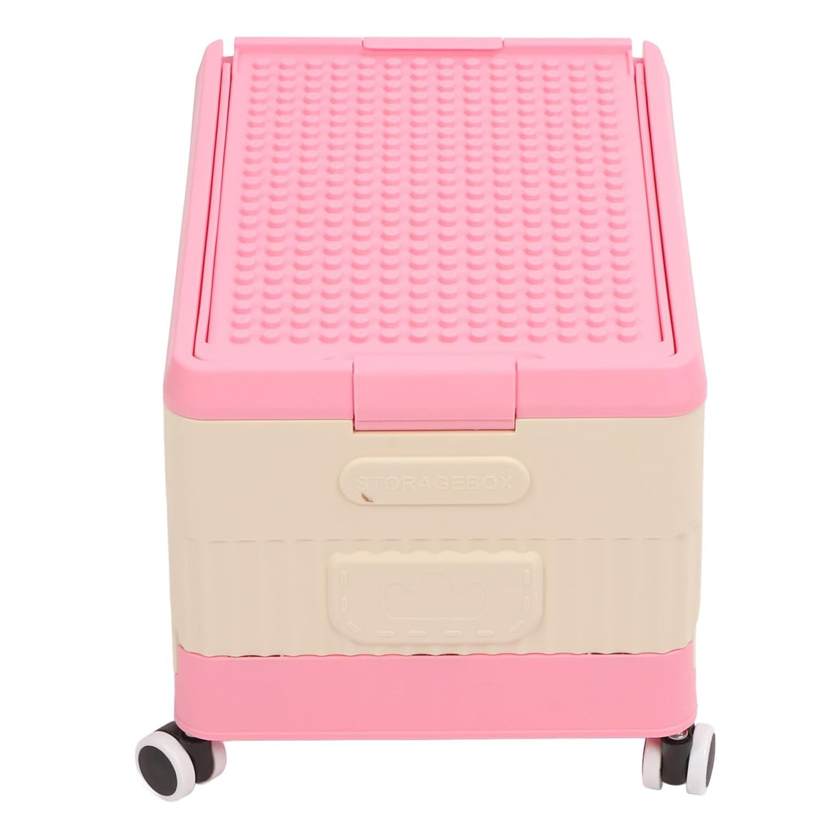 Rolling Toy Storage Bin with Lid Wheels, Toy Storage Organizer for Building Blocks, Children Toy Box, Storage Container with Wheels for Playroom Bedroom