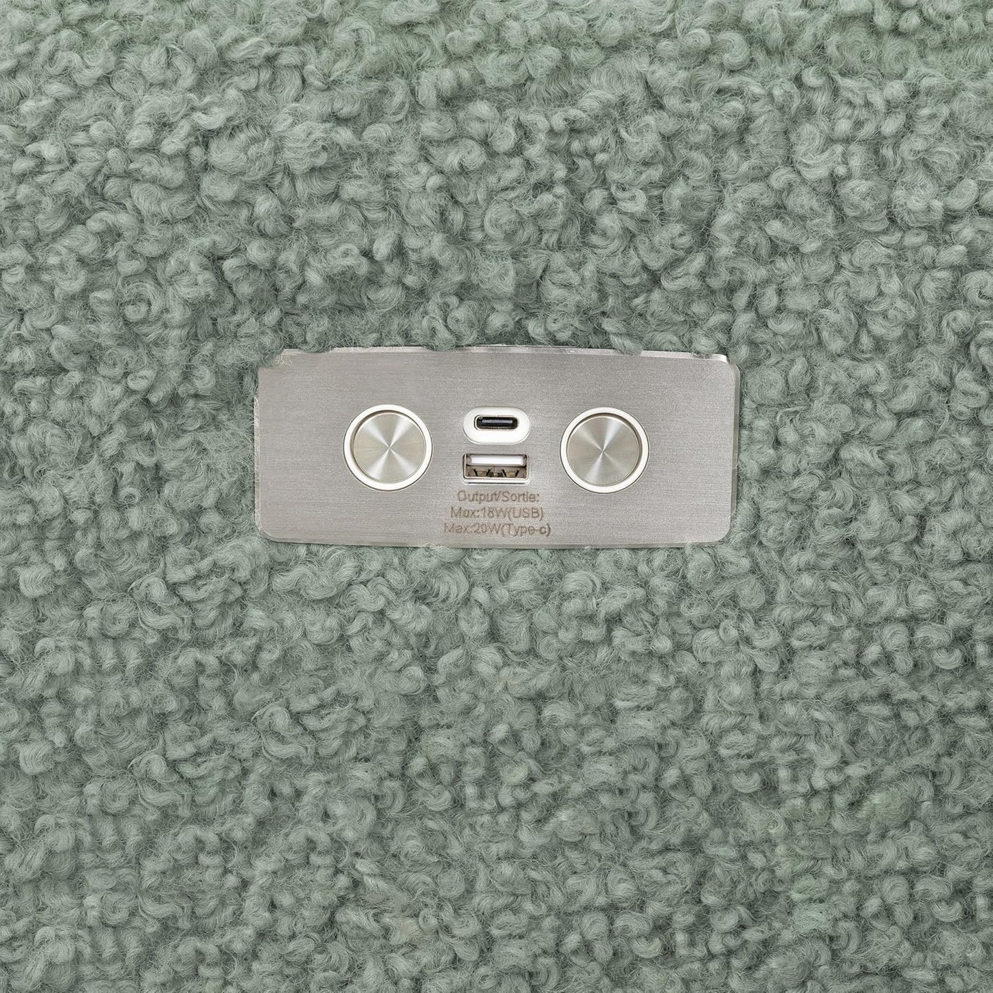Kiwi Glider Recliner w/Electronic Control and USB | in Almond Teddy Loop w/Light Wood Base, Greenguard Gold Certified