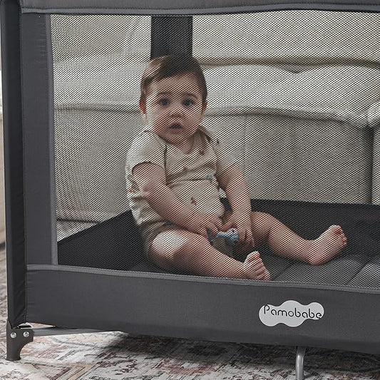 Pamo Babe Portable Playpen Foldable Playard Portable Crib for Baby and Toddlers