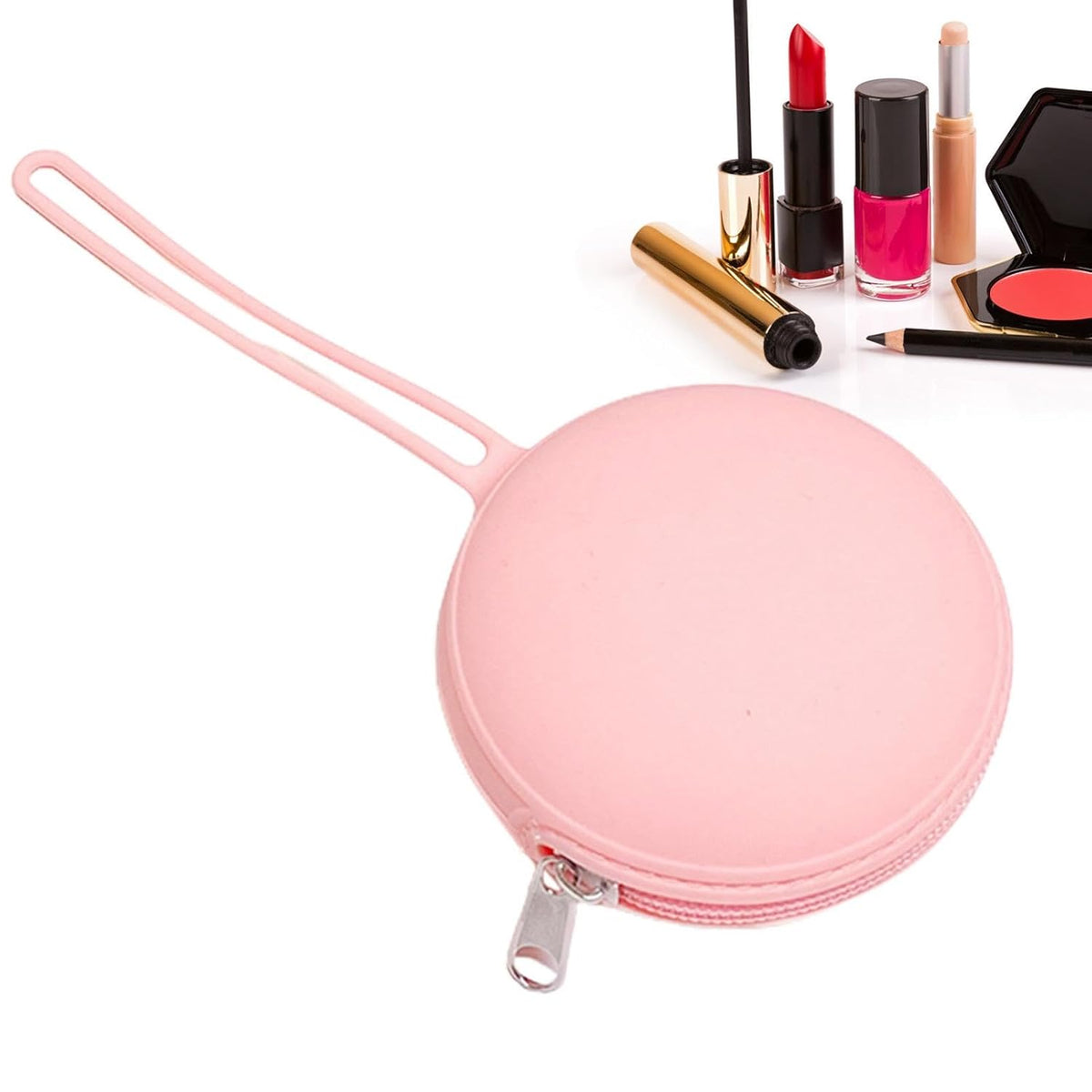 Silicone Pacifier Container Small Round Zipper Rope Cute Storage Purse
