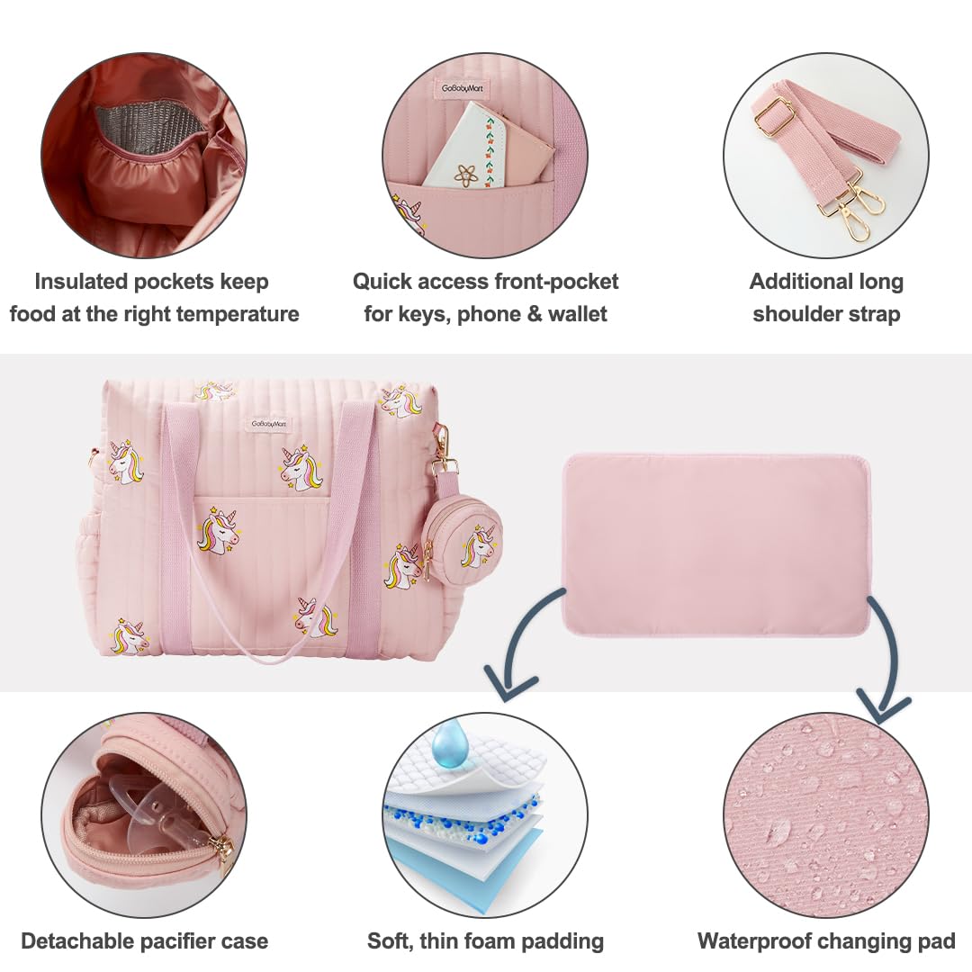 3pc Diaper Bag Tote Set, Hospital Bag for Labor & Delivery, Maternity Travel Bag with Changing Pad & Pacifier Case