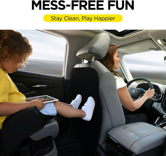 Back Seat Cover for Kids, 2 Pack X-Large Waterproof Kick Mats Backseat Protector, Durable Car Seat Back Protectors for Vehicles to Protect from Dirt, Mud & Scratches, Fits Most SUVs and Vans