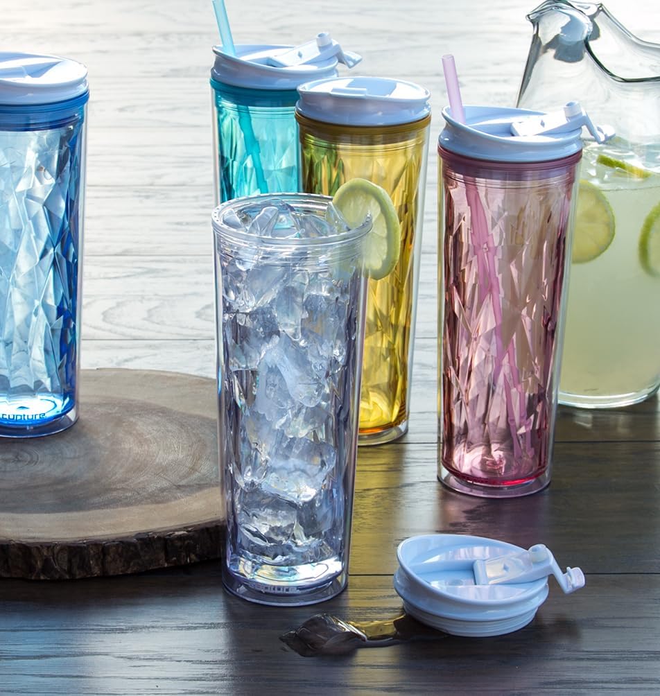 Crystal Click & Seal Shake Tumbler Cup for Hot or Cold Drinks - 22 oz (Purple Amethyst)