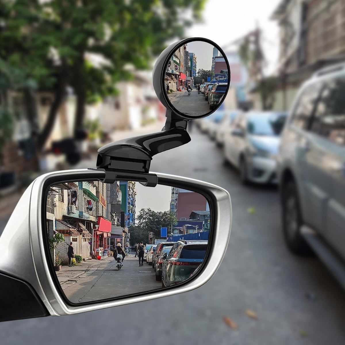 Blind Spot Mirror Adjustable 360 Degree Car Side Mirror, HD Glass Rear View Exterior Accessories Frame Thickness Less than 5MM for Car SUV (long-armed Right)