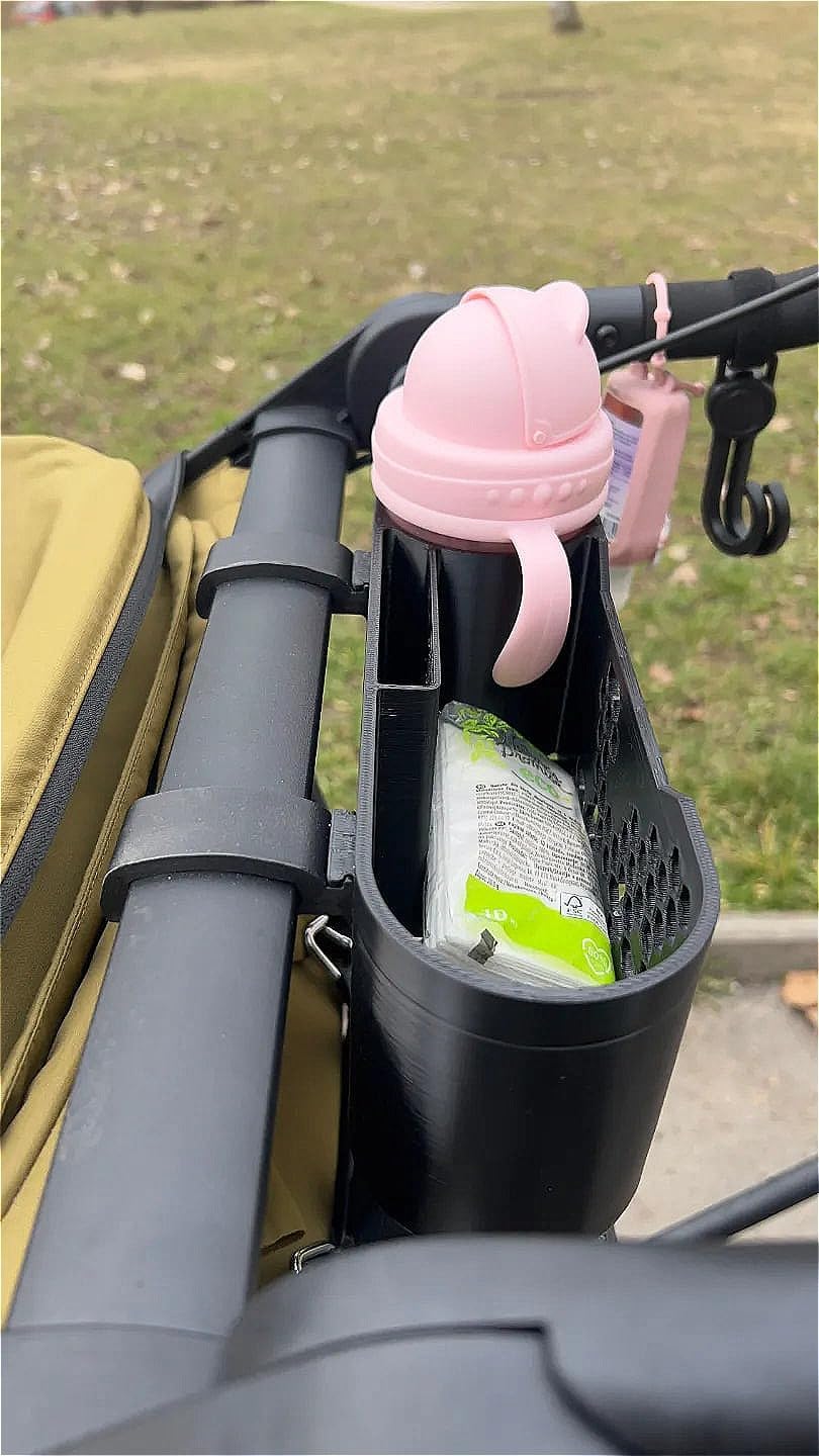 Baby Stroller Phone Holder & Storage Box for Thule Urban Glide 3– Hollowed Out Heat Dissipation Design, Multi-Purpose Storage for Any Item